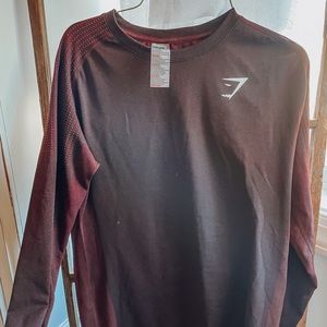 Long sleeve maroon gymshark shirt